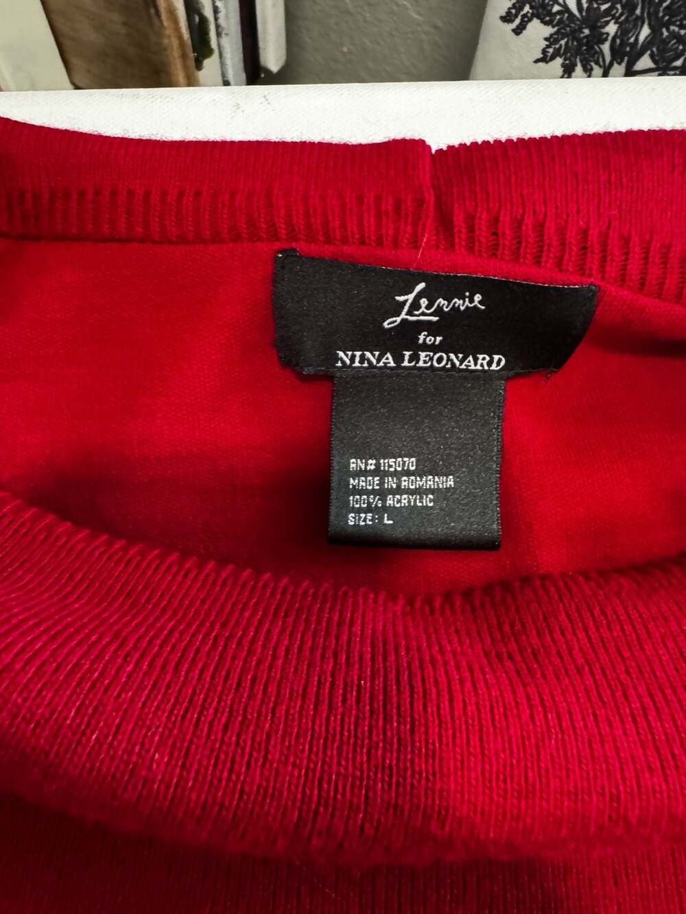 Lennie for Nina Leonard Women's Red Cowl Neck Knit Sweater Dress Size L